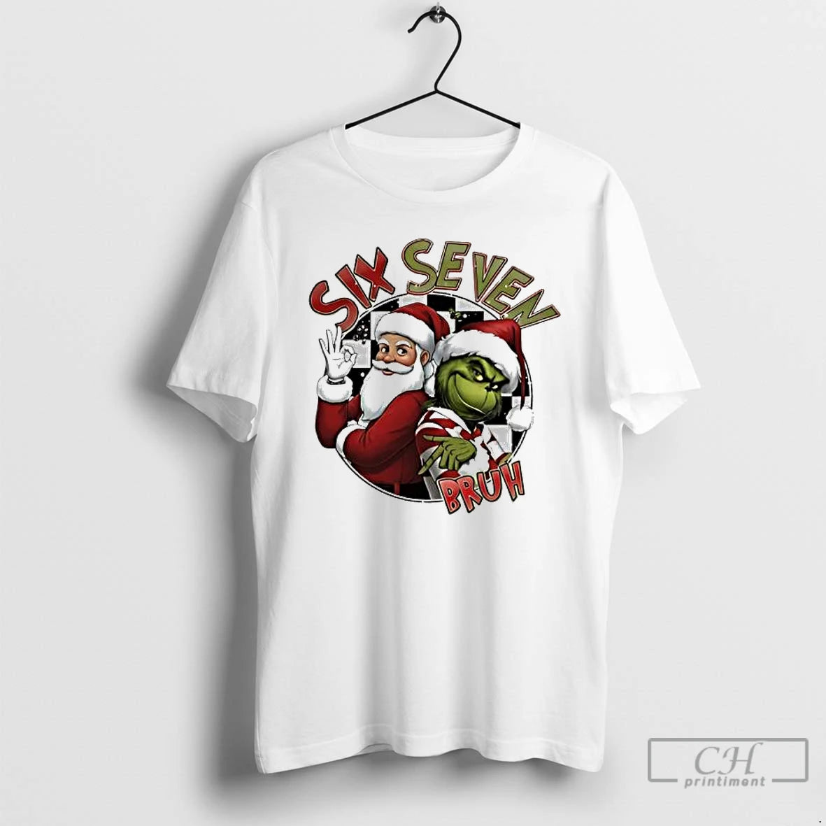 Premium Christmas Grinch Six Seven Bruh Trends Stylish T-Shirts, Hoodie, Sweatshirt | PopFlextees.com