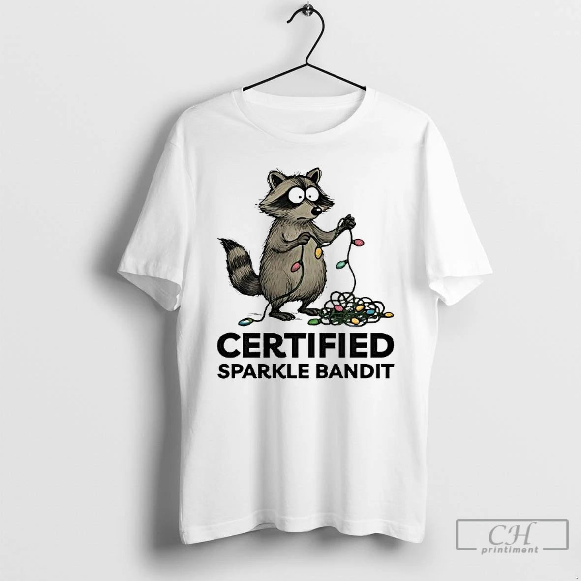 Premium Christmas Raccoon Holiday Certified Sparkle Bandit T-Shirts, Hoodie, Sweatshirt | PopFlextees.com