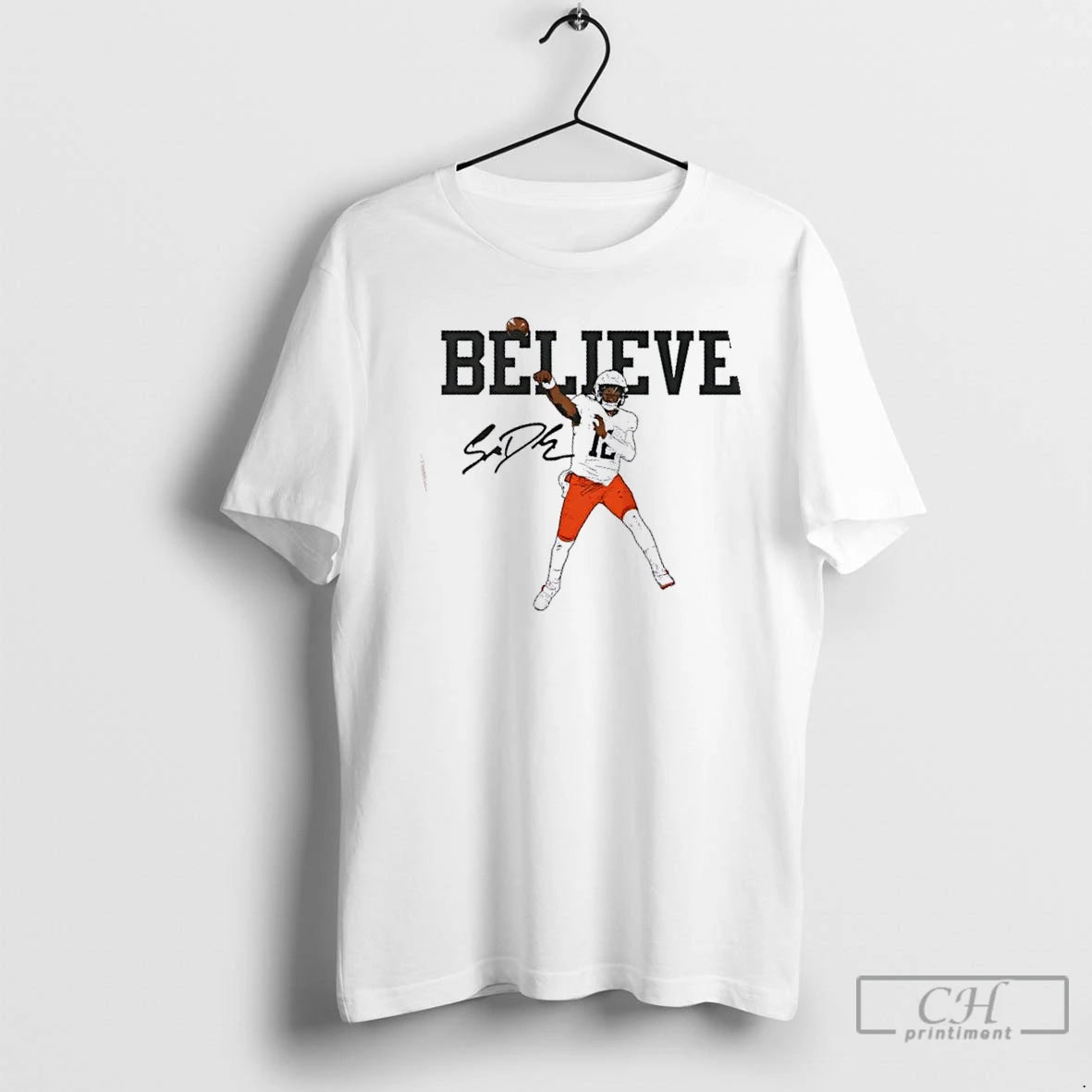 Premium Cleveland Browns Football Shedeur Sanders Believe Signature T-Shirts, Hoodie, Sweatshirt | PopFlextees.com