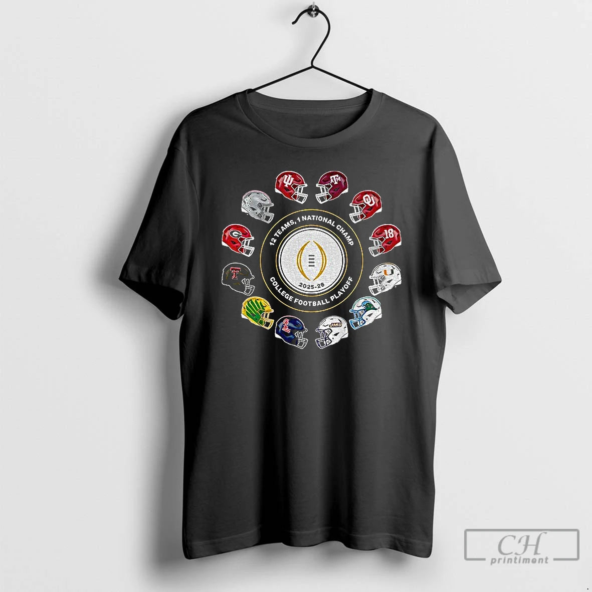 Premium College Football Playoff 2026 Exclusive 12 Teams Playoff Helmet T-Shirts, Hoodie, Sweatshirt | PopFlextees.com