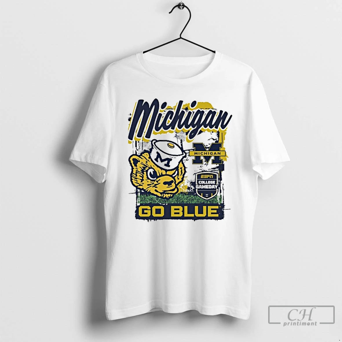 Premium College Gameday 2025 Michigan Football Mascot Go Blue T-Shirts, Hoodie, Sweatshirt | PopFlextees.com