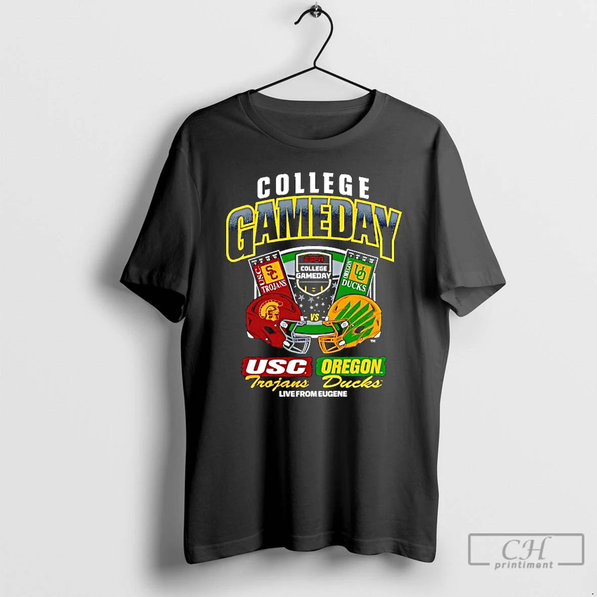 Premium College Gameday Usc Vs Oregon Ticket Live From Eugene Helmet T-Shirts, Hoodie, Sweatshirt | PopFlextees.com