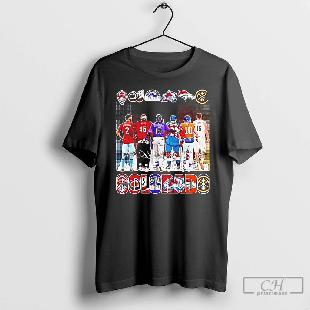Premium Colorado Sports Teams Players Signatures Skyline T-Shirts, Hoodie, Sweatshirt | PopFlextees.com