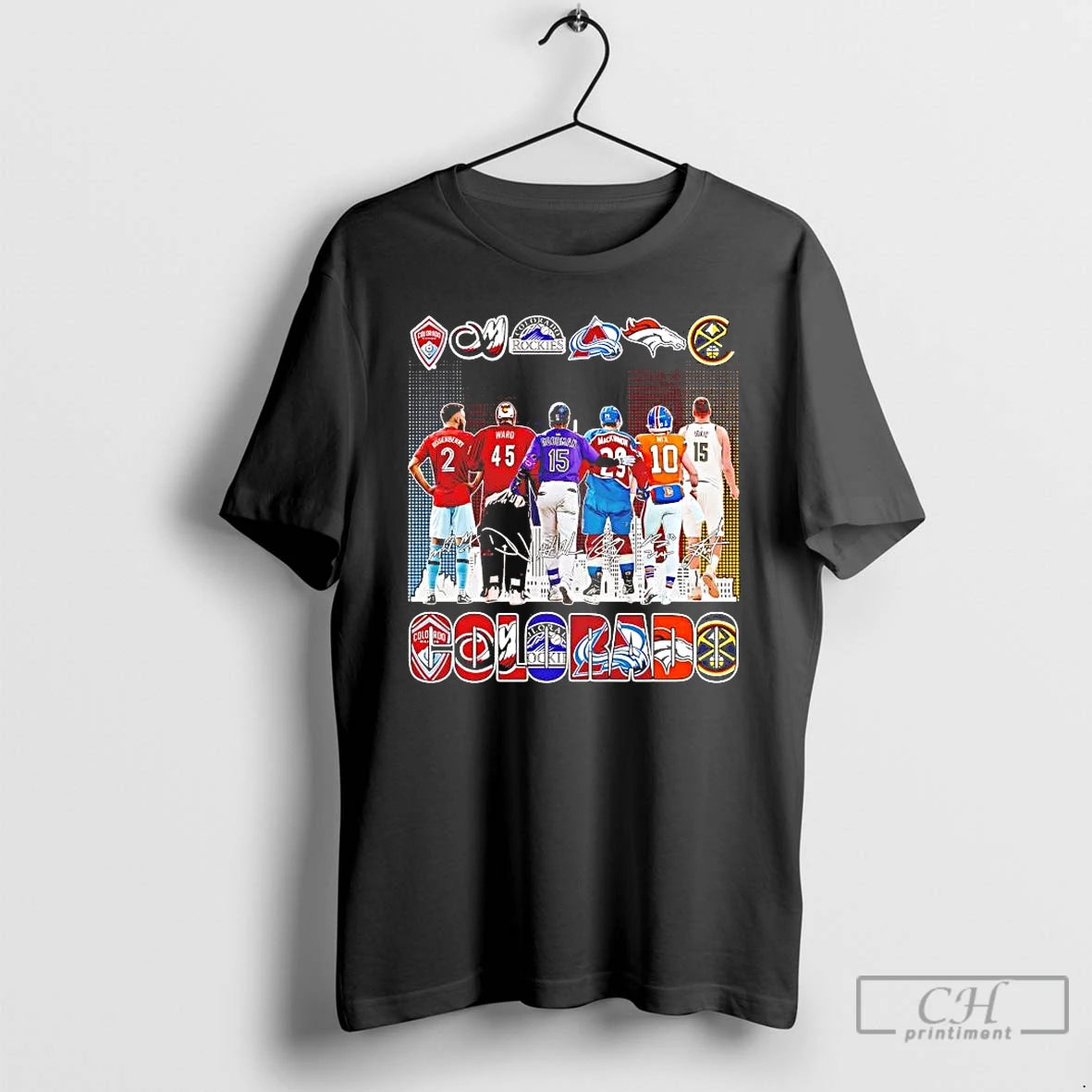 Premium Colorado Sports Teams Players Signatures Skyline T-Shirts, Hoodie, Sweatshirt | PopFlextees.com