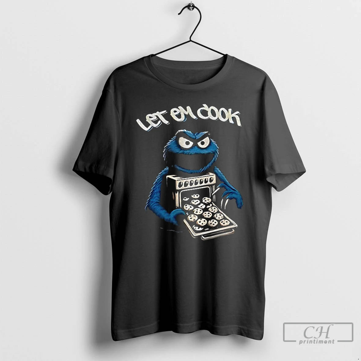Premium Cookie Monster Let Em Cook Vintage T-Shirts, Hoodie, Sweatshirt | PopFlextees.com