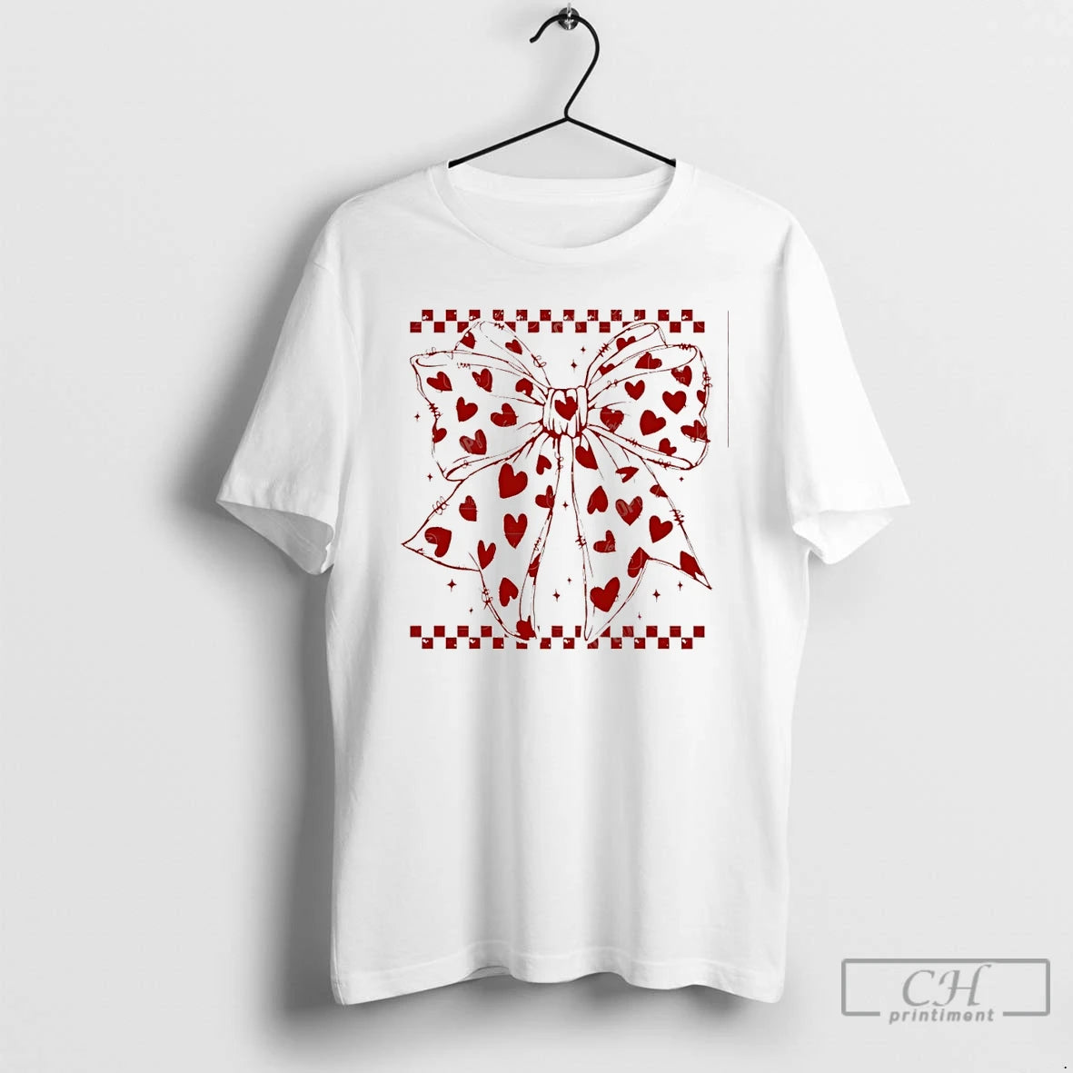 Premium Coquette Bow Heart Valentines Day T-Shirts, Hoodie, Sweatshirt | PopFlextees.com