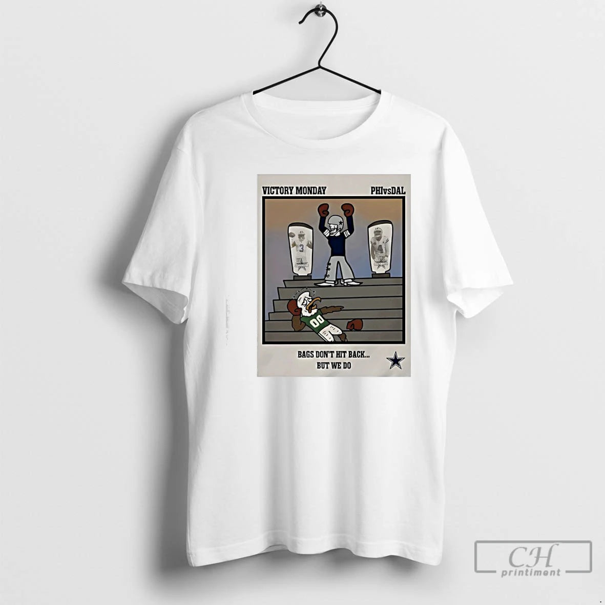 Premium Cowboy Vs Eagle Victory Monday Bags Dont Hit Back Meme T-Shirts, Hoodie, Sweatshirt | PopFlextees.com
