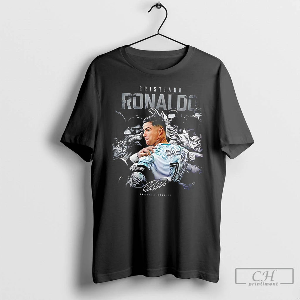 Premium Cristiano Ronaldo On The Back Signature Vintage Tee