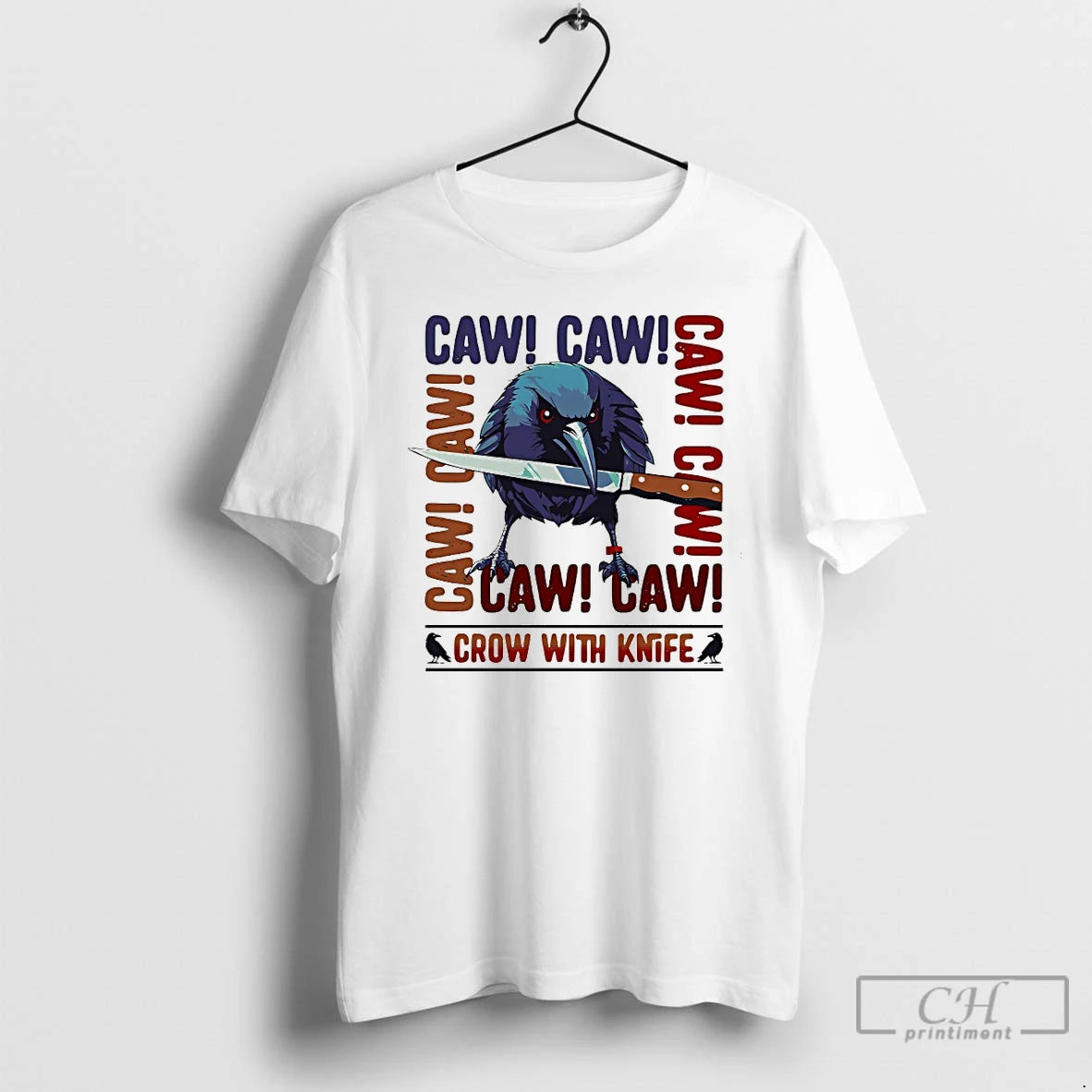 Premium Crow With Knife Caw T-Shirts, Hoodie, Sweatshirt | PopFlextees.com