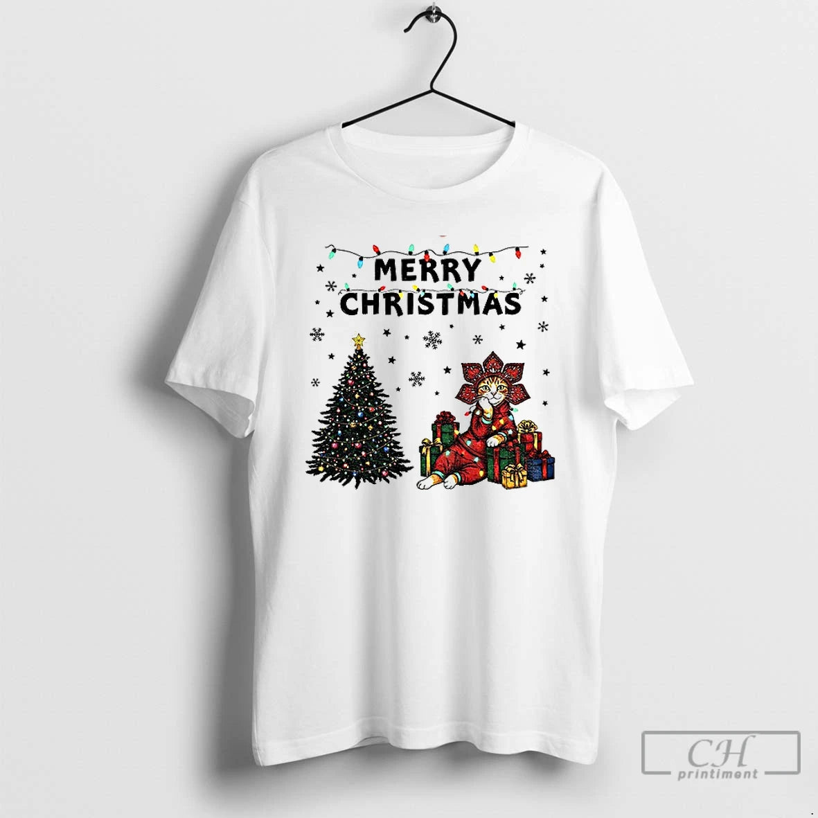 Cute Cat Tree Lights Democrat Merry T-Shirts, Hoodie, Sweatshirt