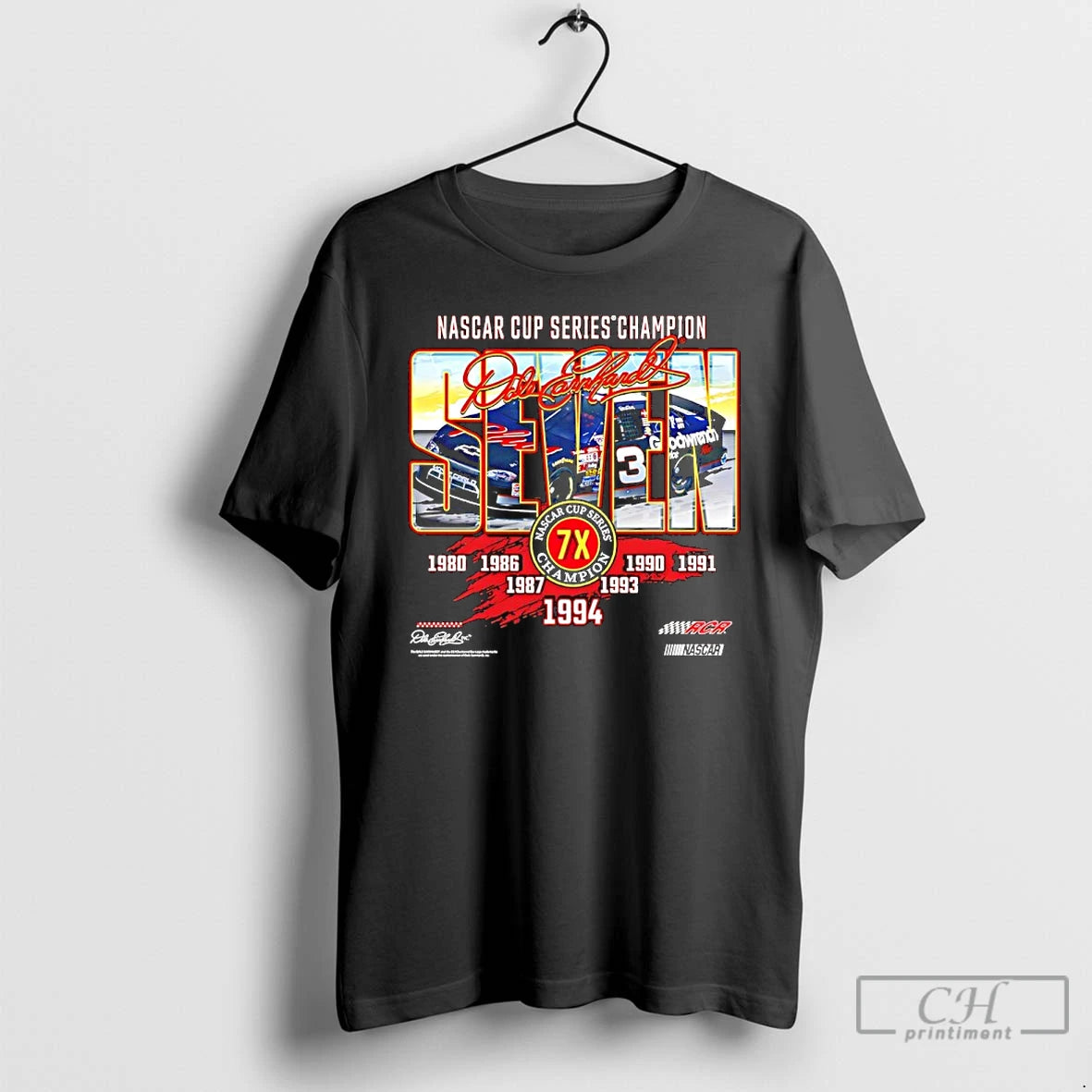 Premium Dale Earnhardt Nascar Cup Series Champion 7x Signature T-Shirts, Hoodie, Sweatshirt | PopFlextees.com