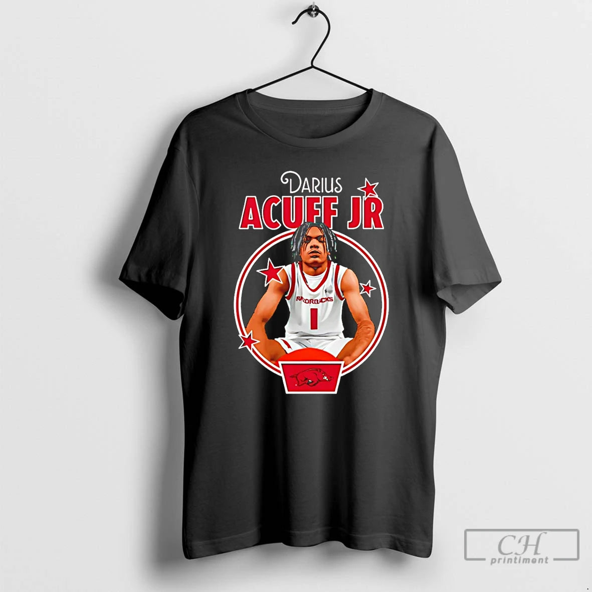 Premium Darius Acuff Jr Arkansas Razorbacks Portrait T-Shirts, Hoodie, Sweatshirt | PopFlextees.com