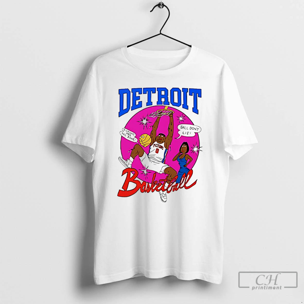 Premium Detroit Pistons Basketball Are No Joke Ball Dont Lie Comic T-Shirts, Hoodie, Sweatshirt | PopFlextees.com