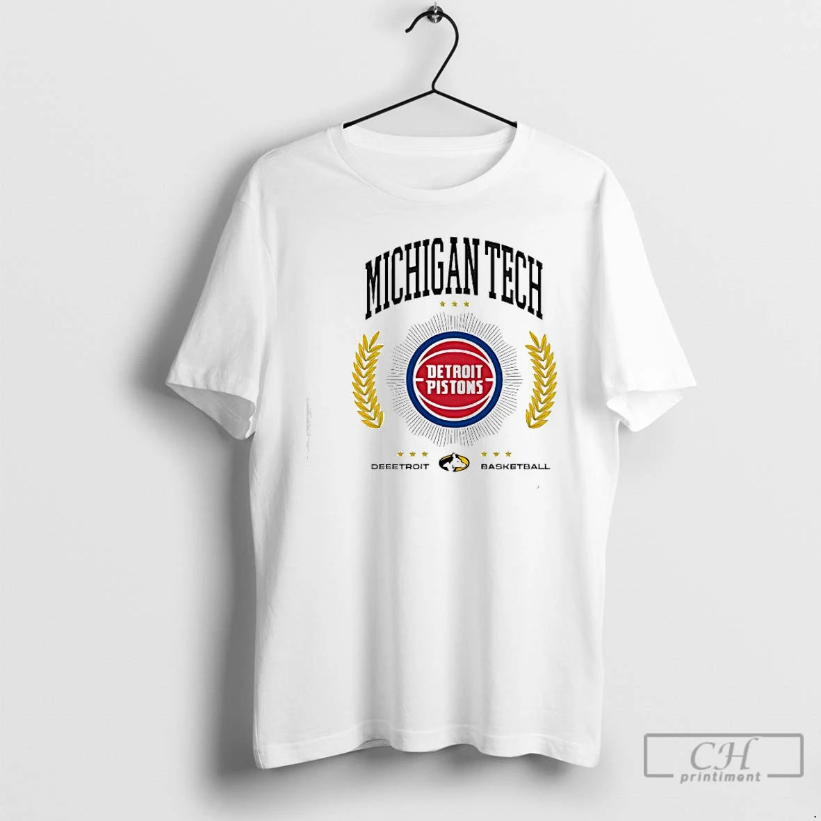 Premium Detroit Pistons And Michigan Tech Logos T-Shirts, Hoodie, Sweatshirt | PopFlextees.com