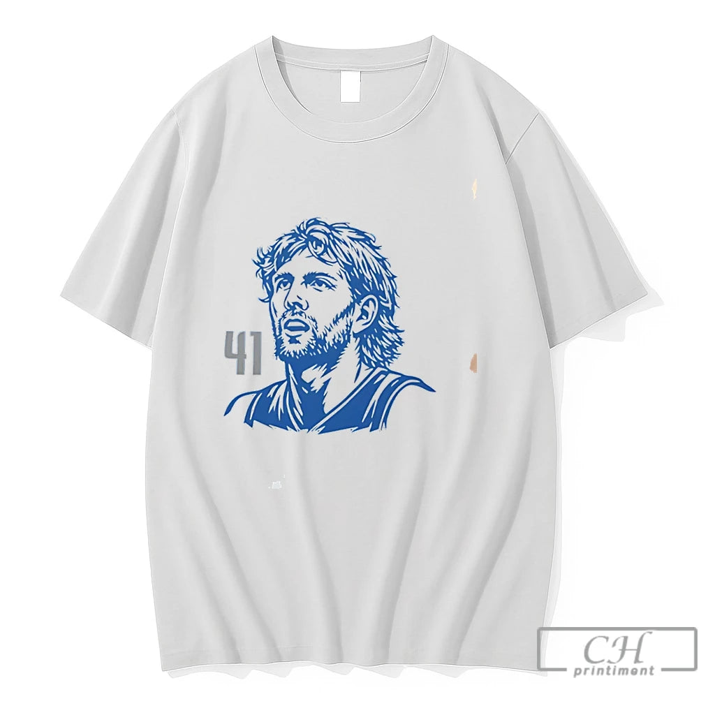 Premium Dirk Nowitzki No 41 Dallas Mavericks Paint Tee