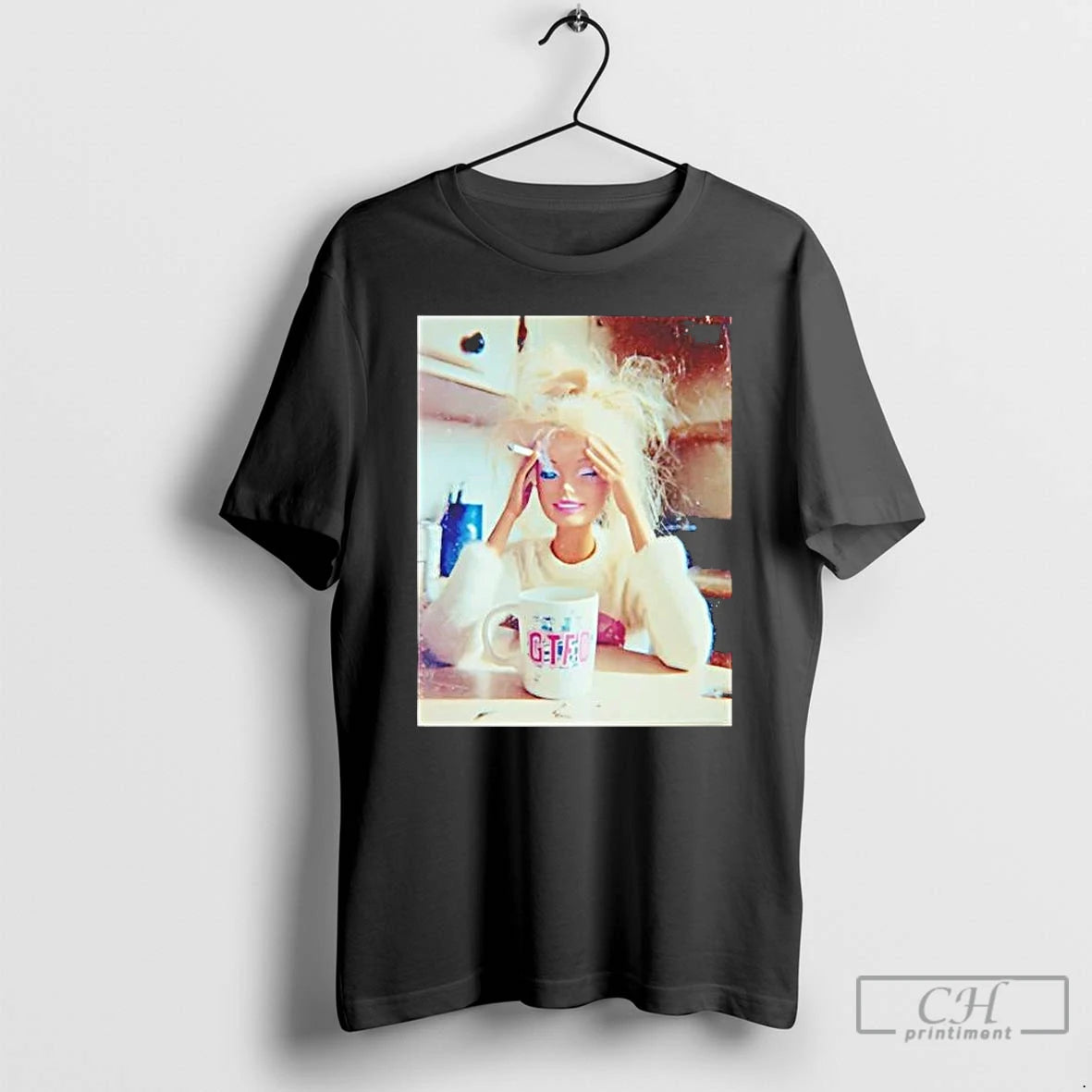 Premium Distressed Doll Smoking Face Meme T-Shirts, Hoodie, Sweatshirt | PopFlextees.com