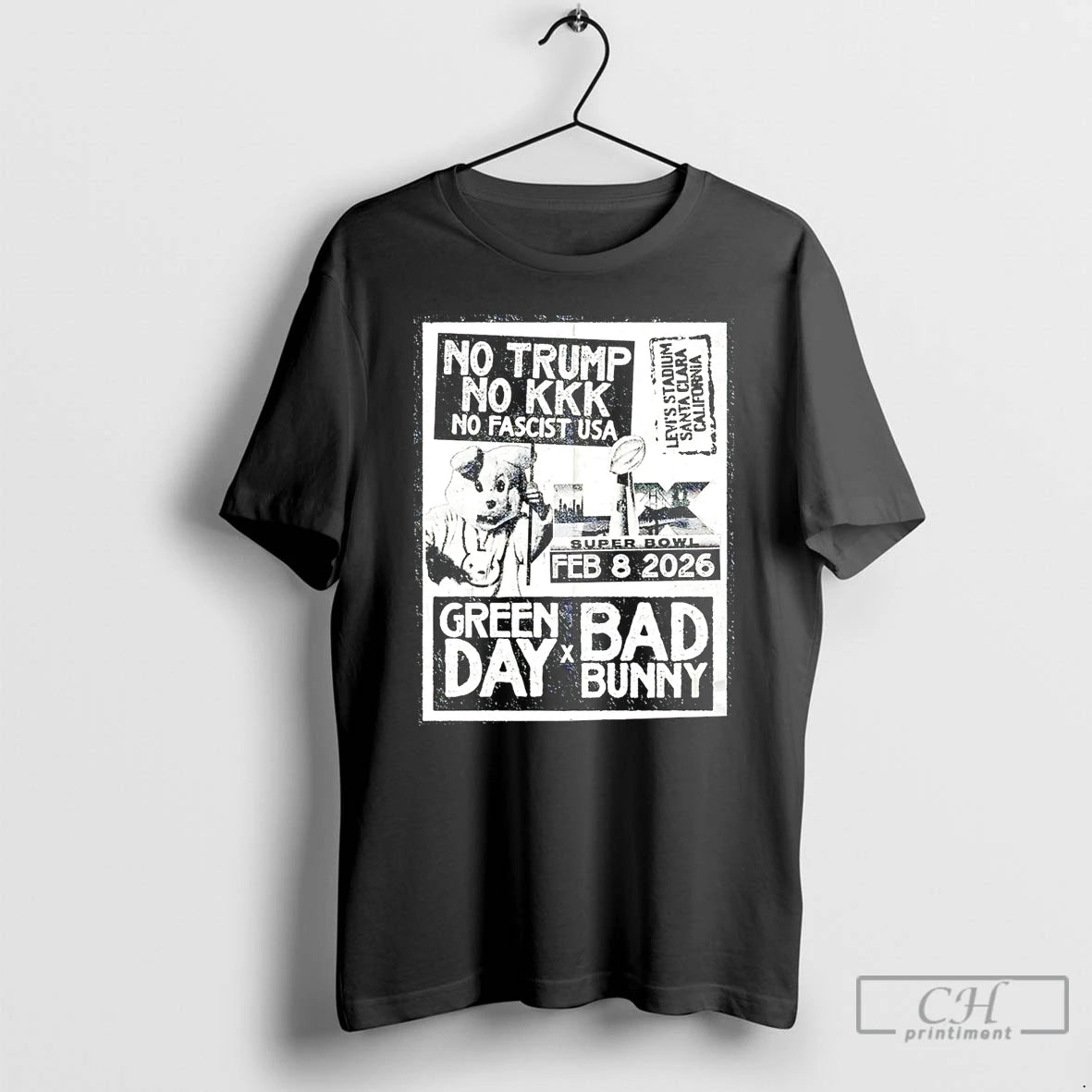 Premium Donald Trump No Trump No Kkk No Fascist Usa Green Day X Bad Bunny T-Shirts, Hoodie, Sweatshirt | PopFlextees.com