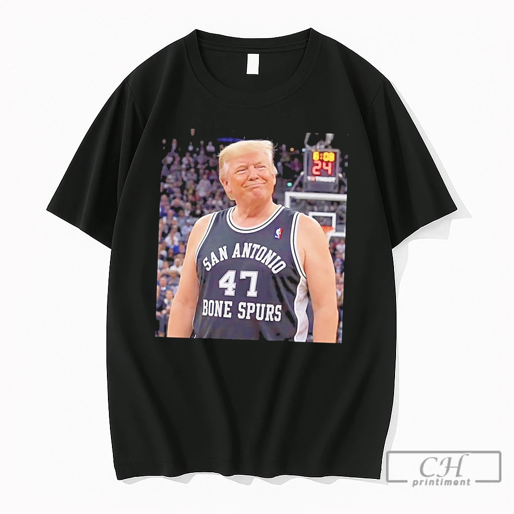 Premium Donald Trump Wearing San Antonio Spurs Jersey Bone Spurs Tee