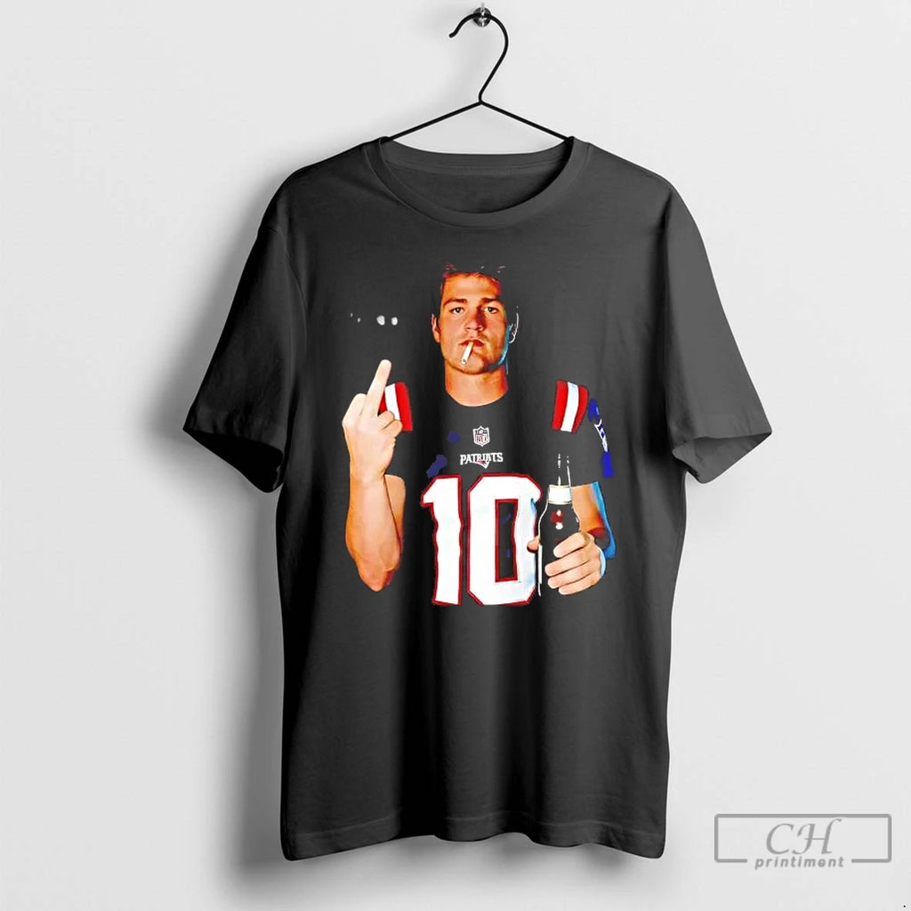 Premium Drake Maye Middle Finger Smoking T-Shirts, Hoodie, Sweatshirt | PopFlextees.com