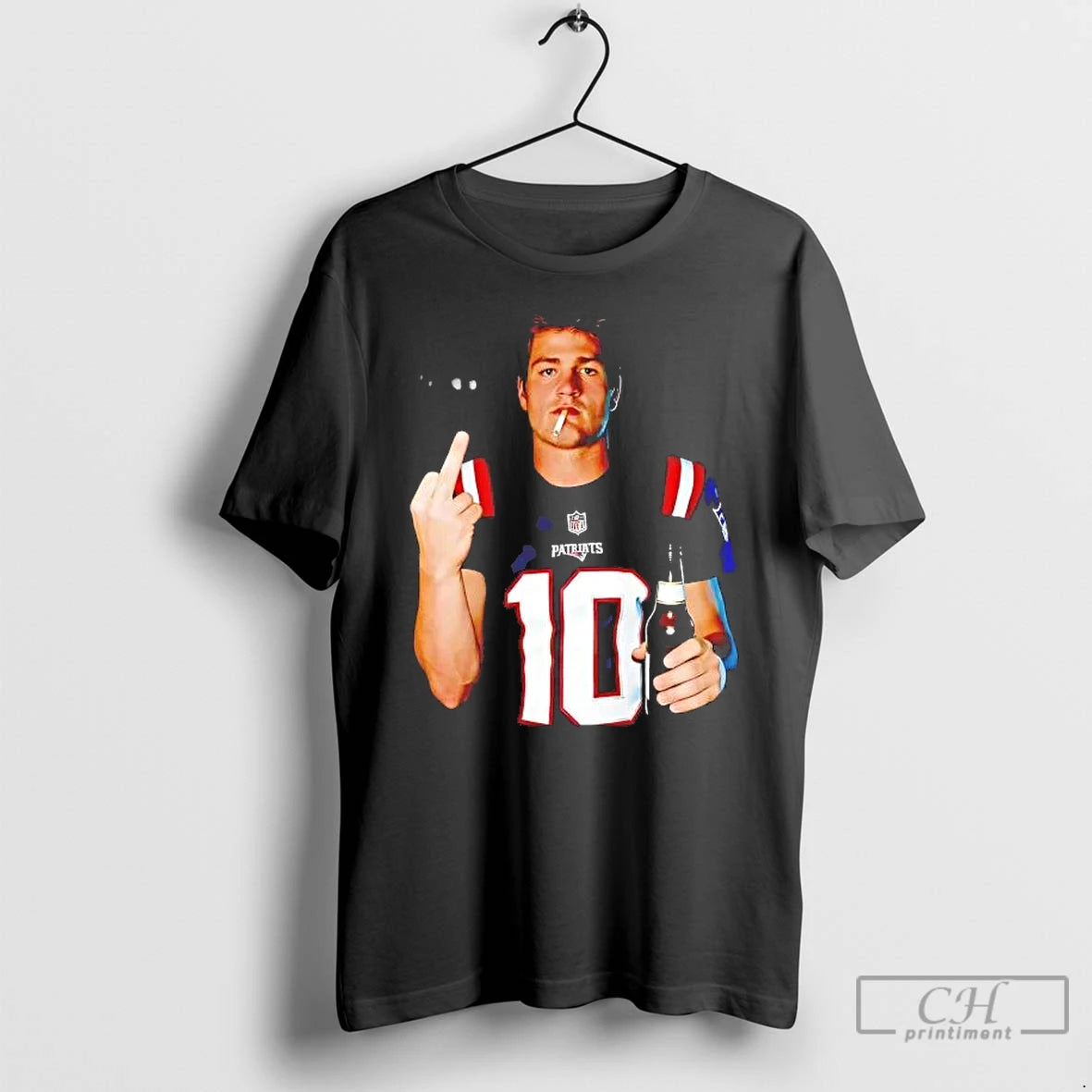 Premium Drake Maye Middle Finger Smoking T-Shirts, Hoodie, Sweatshirt | PopFlextees.com