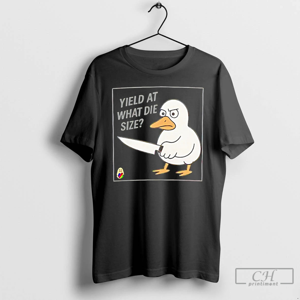 Premium Duck Holding A Knife Yield At What Die Size T-Shirts, Hoodie, Sweatshirt | PopFlextees.com