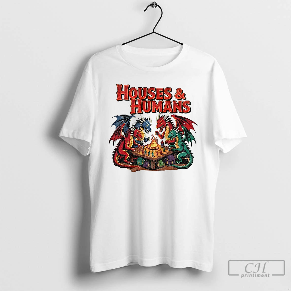 Premium Dungeons And Dragons Houses And Humans Vintage T-Shirts, Hoodie, Sweatshirt | PopFlextees.com