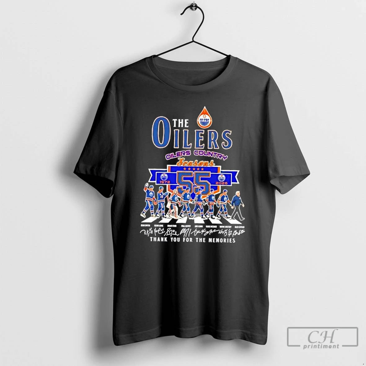 Premium Edmonton Oilers Country Seasons 55 Years 1972 2026 Glen Sather And Legends Abbey Road T-Shirts, Hoodie, Sweatshirt