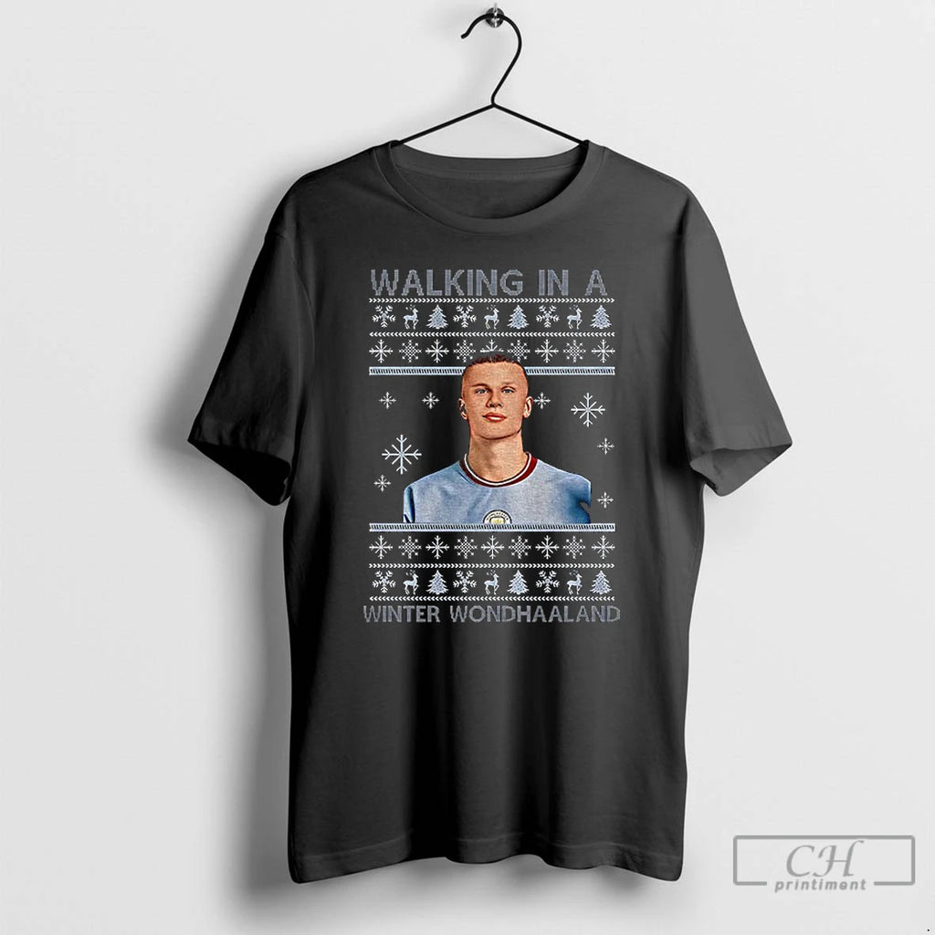 Erling Haaland Manchester City Fc Walking Winter Wondhaaland T-Shirts, Hoodie, Sweatshirt