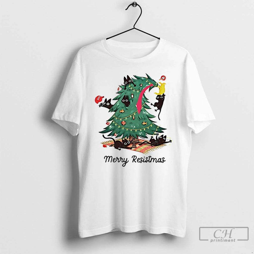 Premium Fdt Christmas Cats Merry Resistmas T-Shirts, Hoodie, Sweatshirt | PopFlextees.com