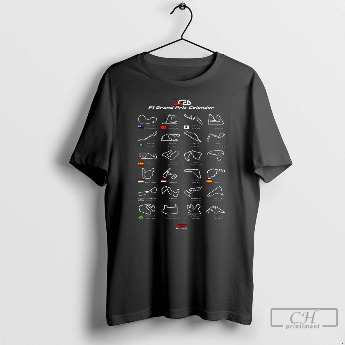 Premium Formula One 2026 Calendar F1 Grand Prix Schedule T-Shirts, Hoodie, Sweatshirt | PopFlextees.com