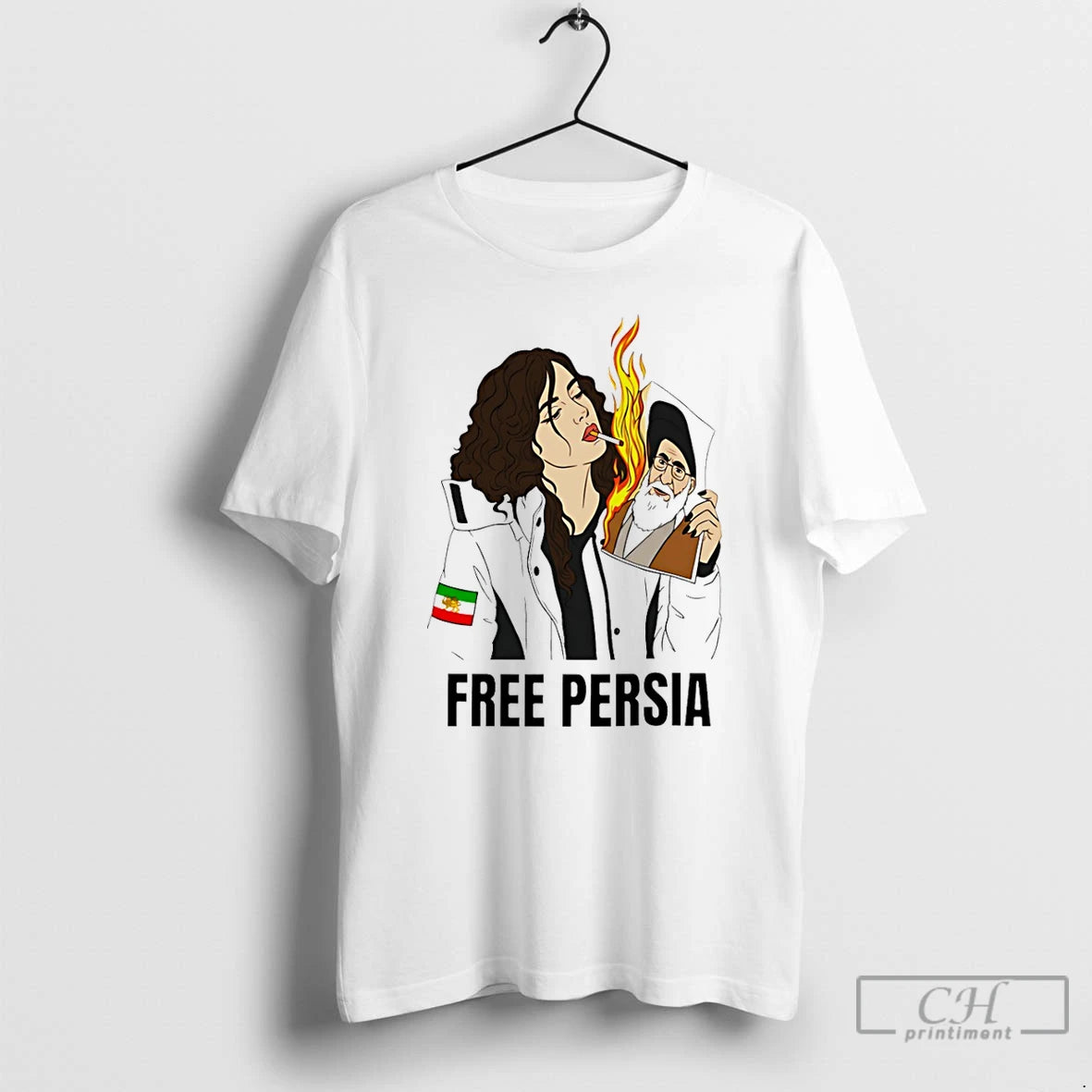 Premium Free Persia Protest Woman Life Freedom Iran Revolution T-Shirts, Hoodie, Sweatshirt | PopFlextees.com