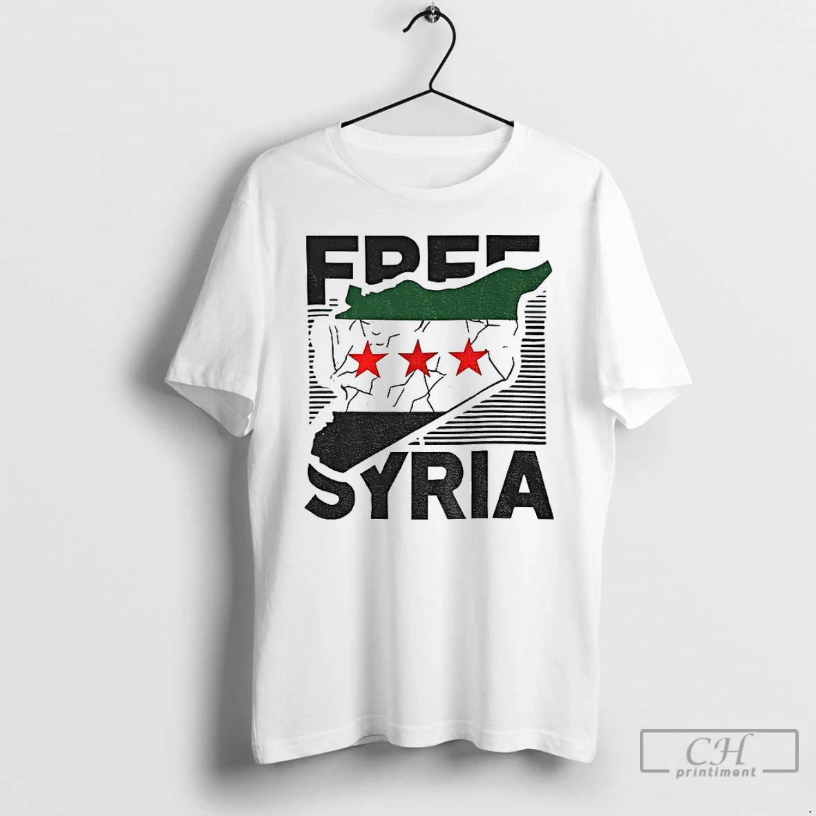 Premium Free Syria Flag Map 2025 T-Shirts, Hoodie, Sweatshirt | PopFlextees.com