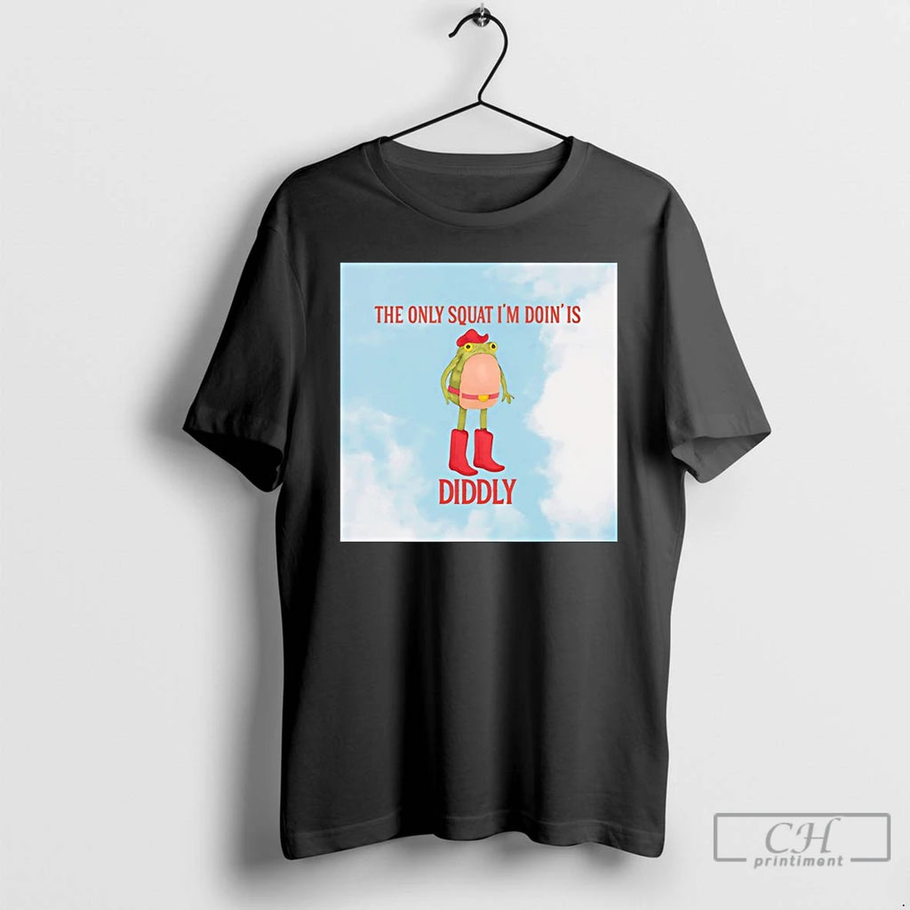 Premium Frog Cowboy The Only Squat Im Doing Is Diddly Funny T-Shirts, Hoodie, Sweatshirt | PopFlextees.com