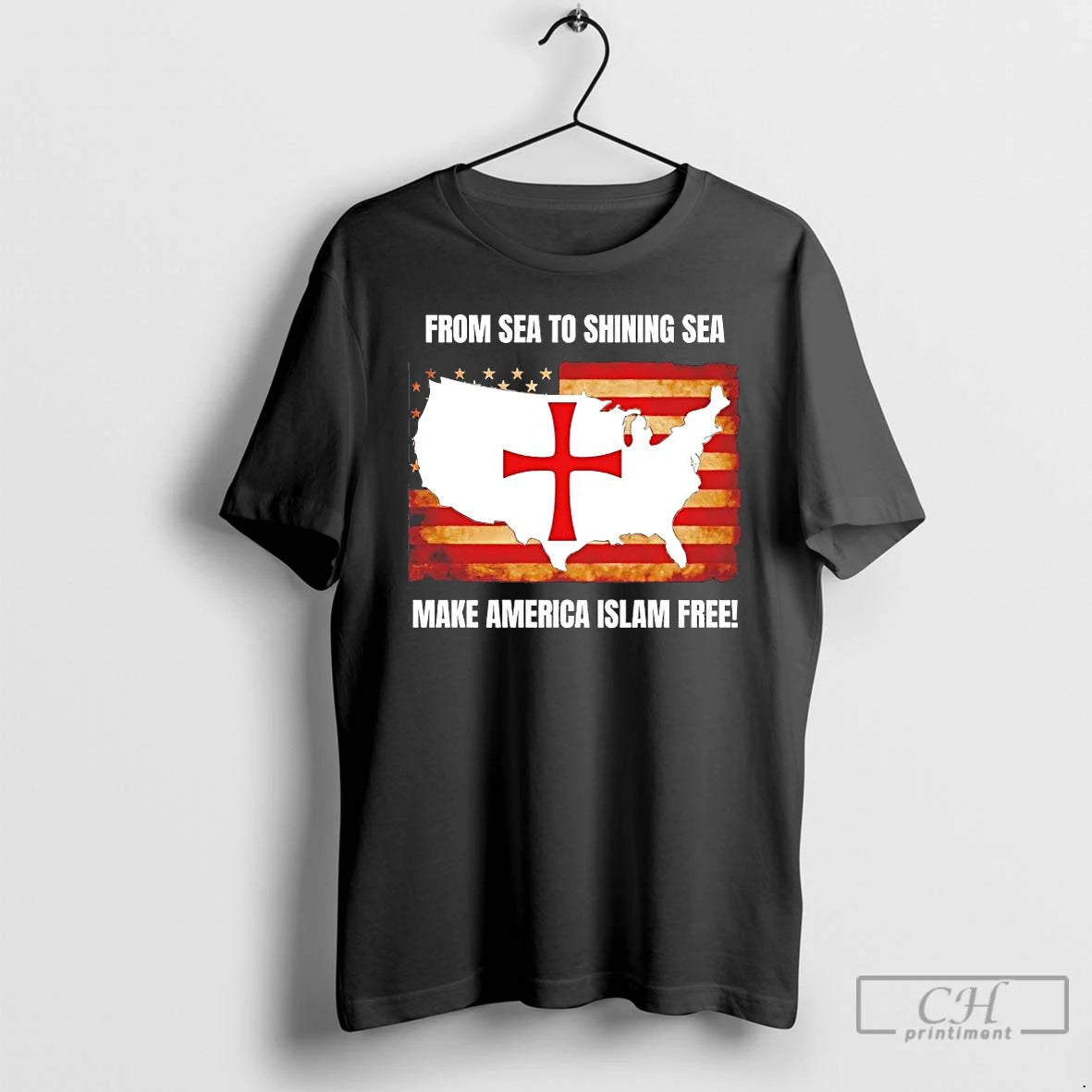 Premium From Sea To Shining Sea Make America Islam Free T-Shirts, Hoodie, Sweatshirt | PopFlextees.com