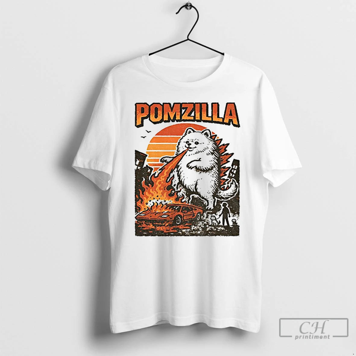 Premium Funny Pomeranian Godzilla T-Shirts, Hoodie, Sweatshirt | PopFlextees.com