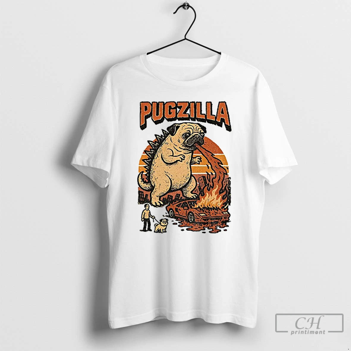 Premium Funny Pug Godzilla T-Shirts, Hoodie, Sweatshirt | PopFlextees.com