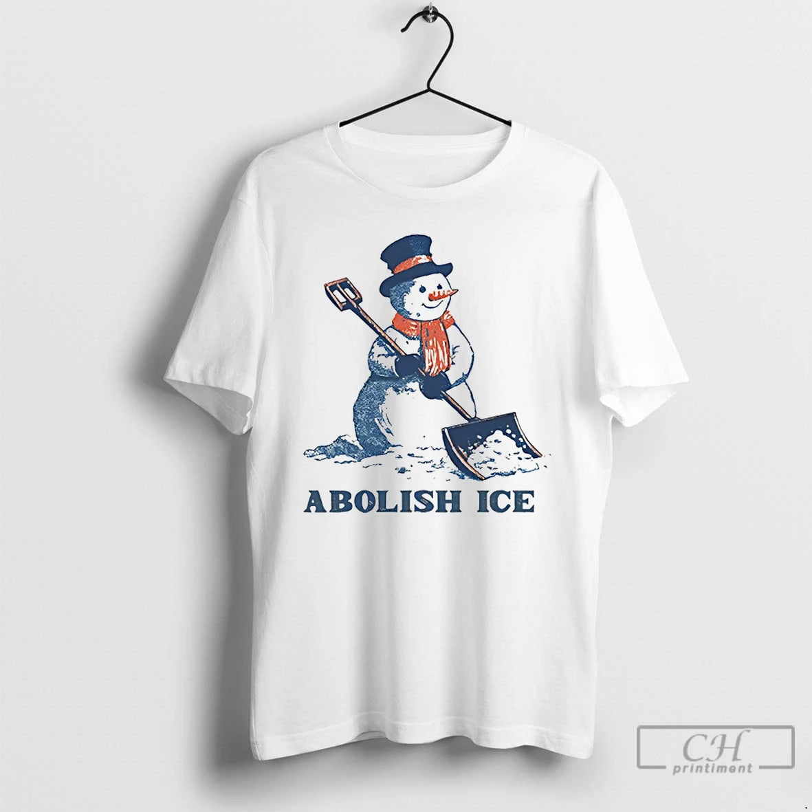 Premium Funny Winter Cute Snowman Abolish Ice T-Shirts, Hoodie, Sweatshirt | PopFlextees.com
