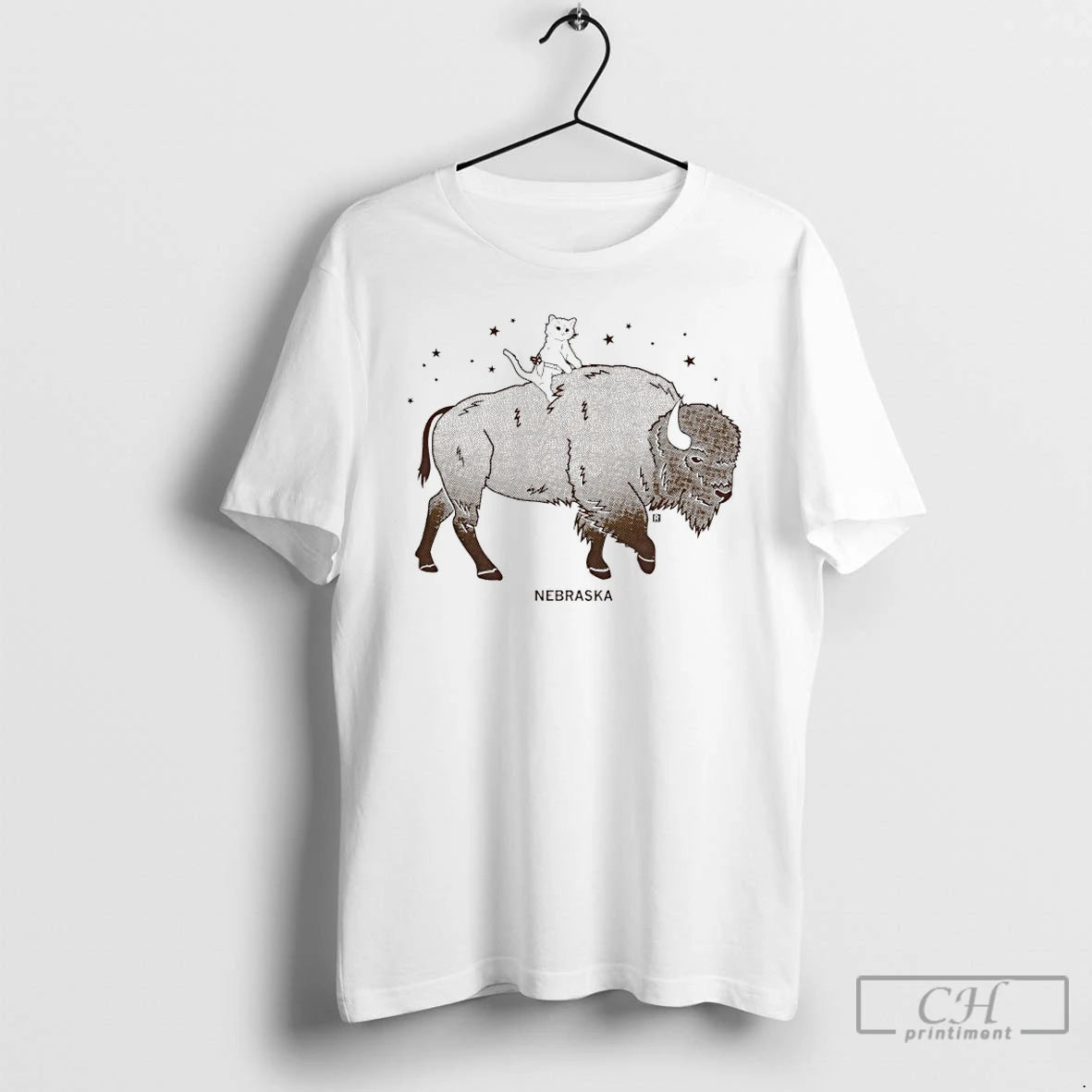 Premium Gary The Cat Riding A Bison Across Nebraska T-Shirts, Hoodie, Sweatshirt | PopFlextees.com