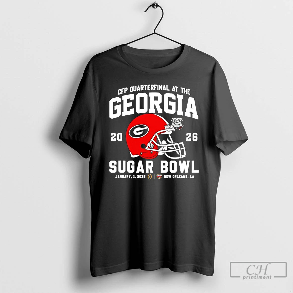 Premium Georgia Bulldogs 2026 Cfp Quarterfinal Sugar Bowl Helmet T-Shirts, Hoodie, Sweatshirt | PopFlextees.com