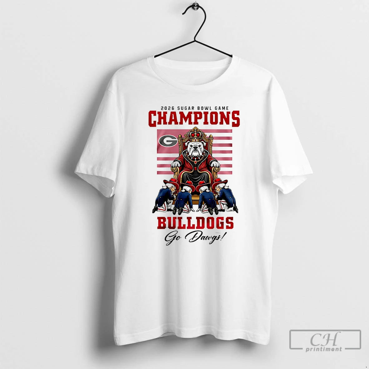 Premium Georgia Bulldogs Ncaa 2026 Sugar Bowl Game Champions King Mascot T-Shirts, Hoodie, Sweatshirt | PopFlextees.com