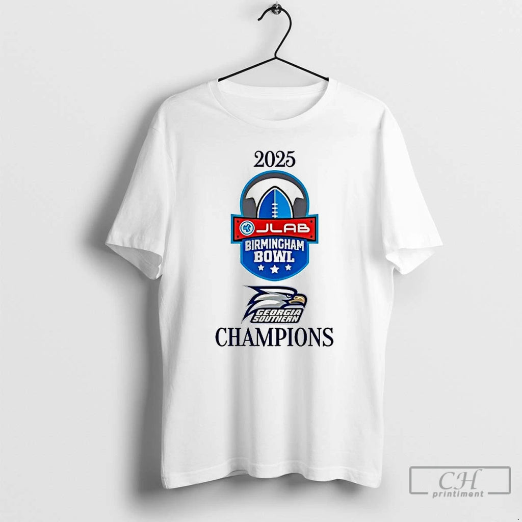 Premium Georgia Southern 2025 Birmingham Bowl Champions Logo T-Shirts, Hoodie, Sweatshirt | PopFlextees.com