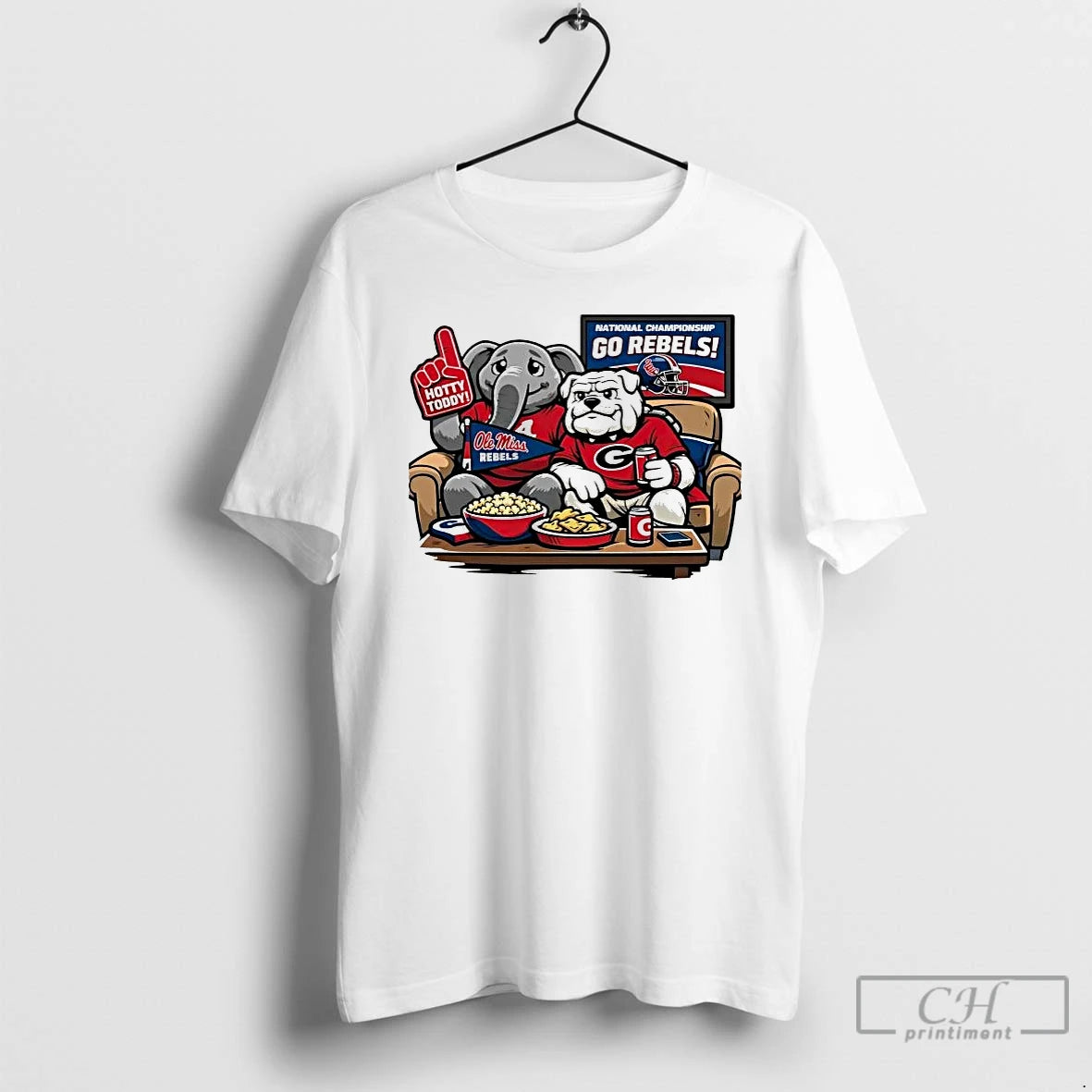 Premium Georgia And Alabama Rooting Ole Miss Mascot T-Shirts, Hoodie, Sweatshirt | PopFlextees.com