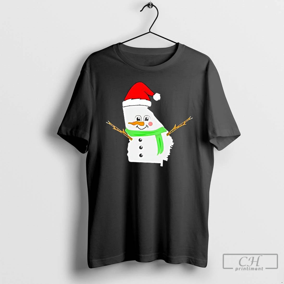 Premium Georgia Snowman Map Christmas T-Shirts, Hoodie, Sweatshirt | PopFlextees.com