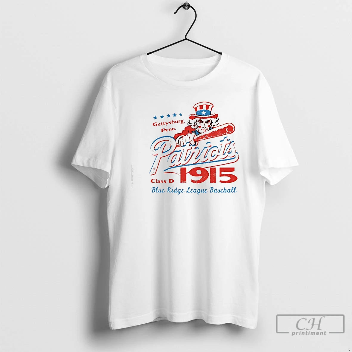 Premium Gettysburg Penn Patriots Blue Ridge League Baseball Class D 1915 Vintage T Shirts Sweater Hoodie, Sweatshirt