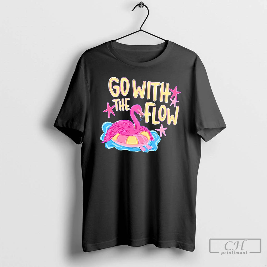 Premium Go With The Flow Flamingo Tee