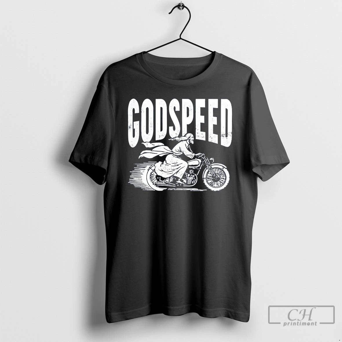 Premium Godspeed Jesus On A Motorcycle Christian Vintage T-Shirts, Hoodie, Sweatshirt | PopFlextees.com