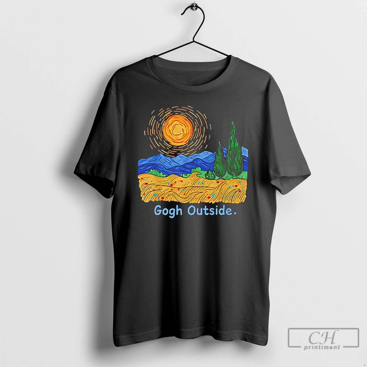 Premium Gogh Outside Wheatfield And Sun Vincent Van Gogh T-Shirts, Hoodie, Sweatshirt | PopFlextees.com