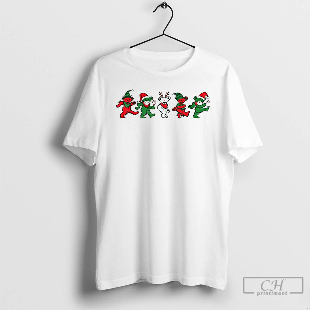 Premium Grateful Dead Dancing Bears Gildan Merry Christmas T-Shirts, Hoodie, Sweatshirt | PopFlextees.com