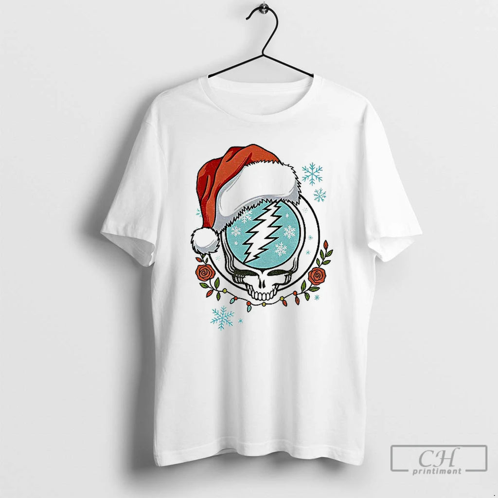 Premium Grateful Dead Santa Hat Steal Your Face Merry Christmas T-Shirts, Hoodie, Sweatshirt | PopFlextees.com