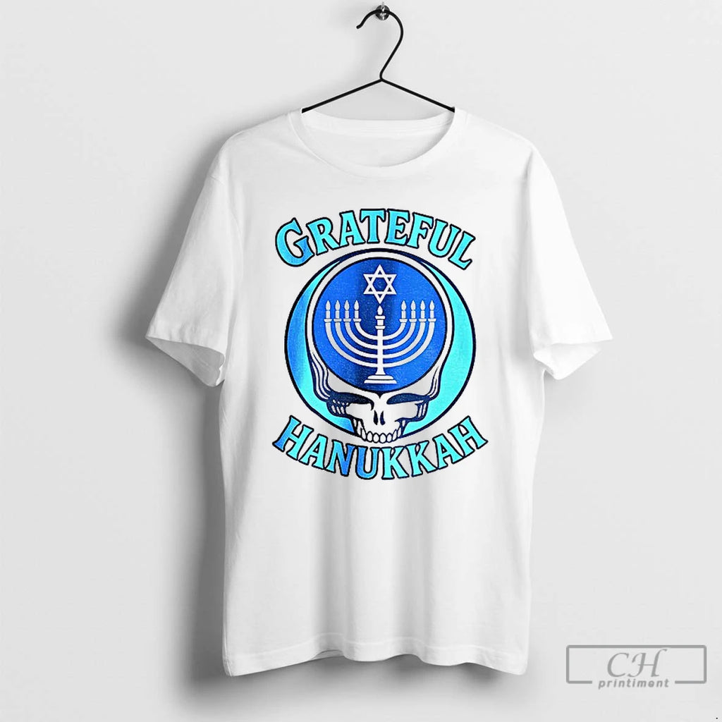 Premium Grateful Hanukkah Dead Stealie Hanukkah Menorah Jewish Festival T-Shirts, Hoodie, Sweatshirt | PopFlextees.com